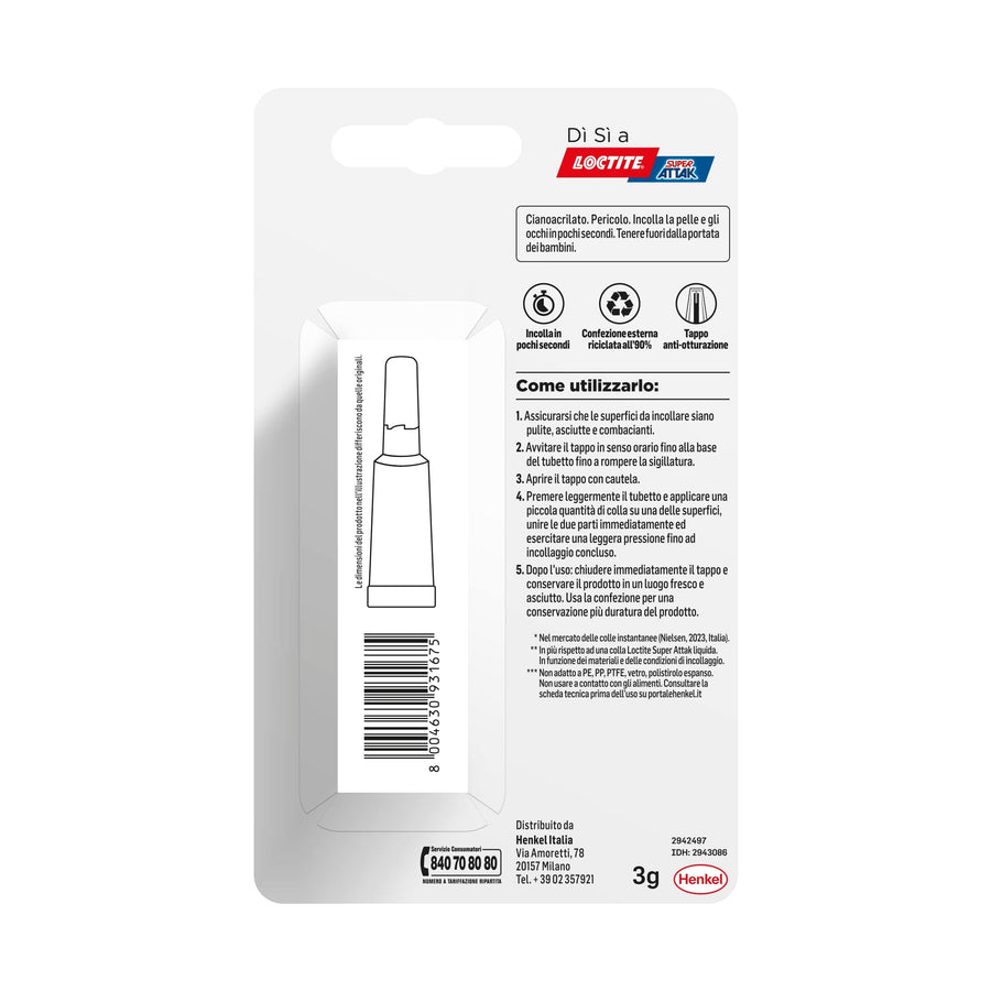 Bricocenter SUPER ATTAK POWER EASY INSTANT GLUE 3 GR