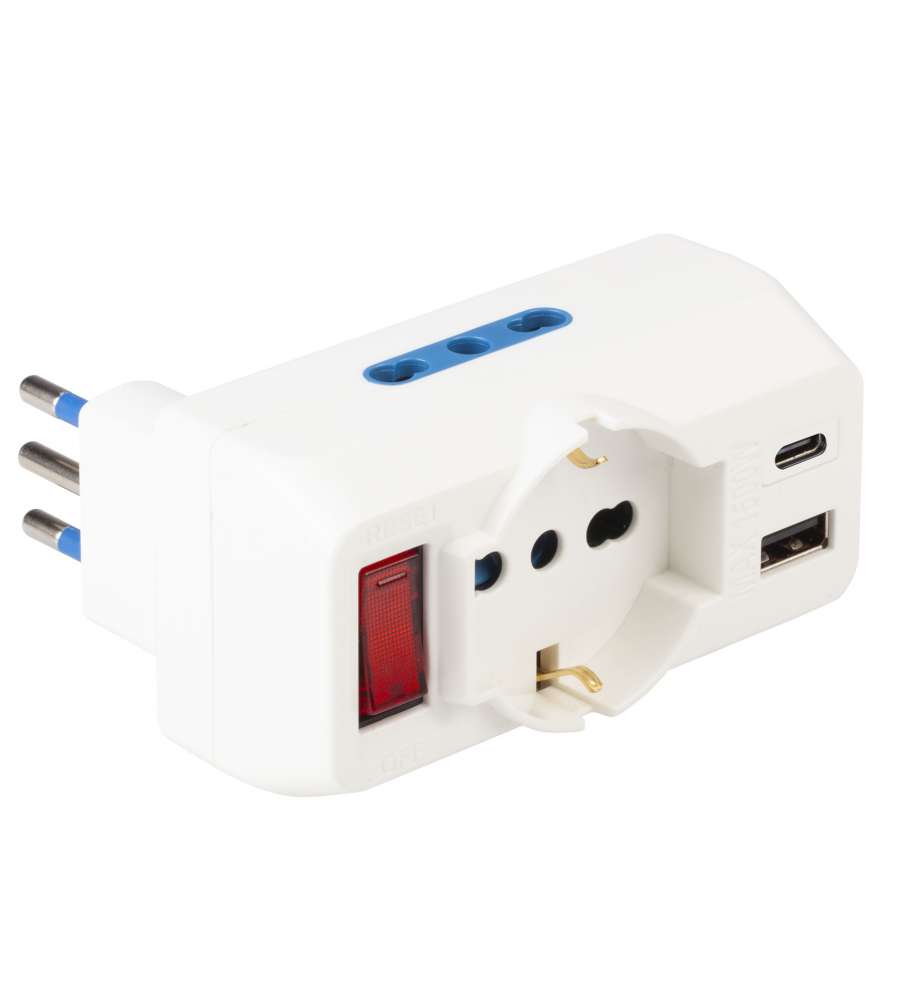 MULTISIZE adapter 10A plug. 1 socket1