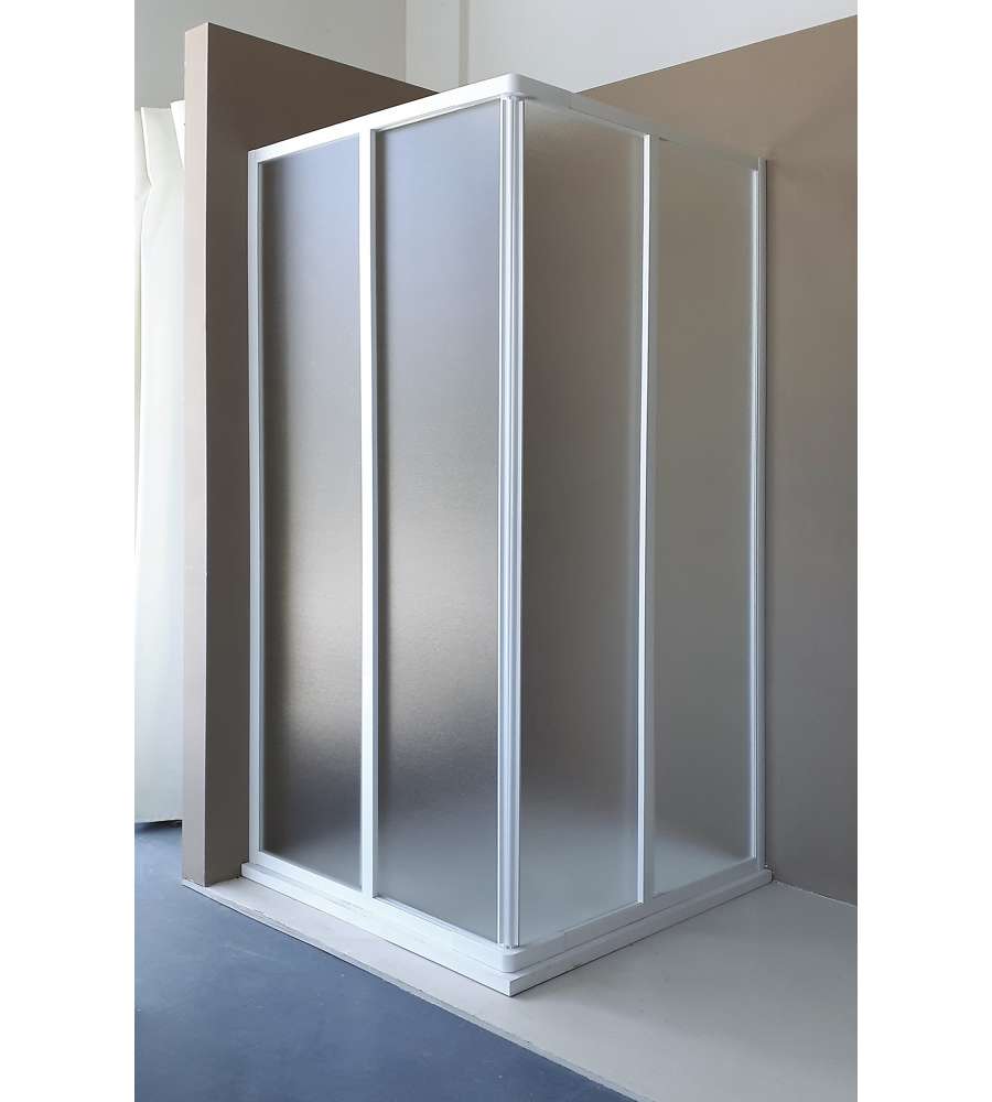 68/79 X 68/79 SQUARE SHOWER STALL 3MM GLASS WHITE BAHAMAS