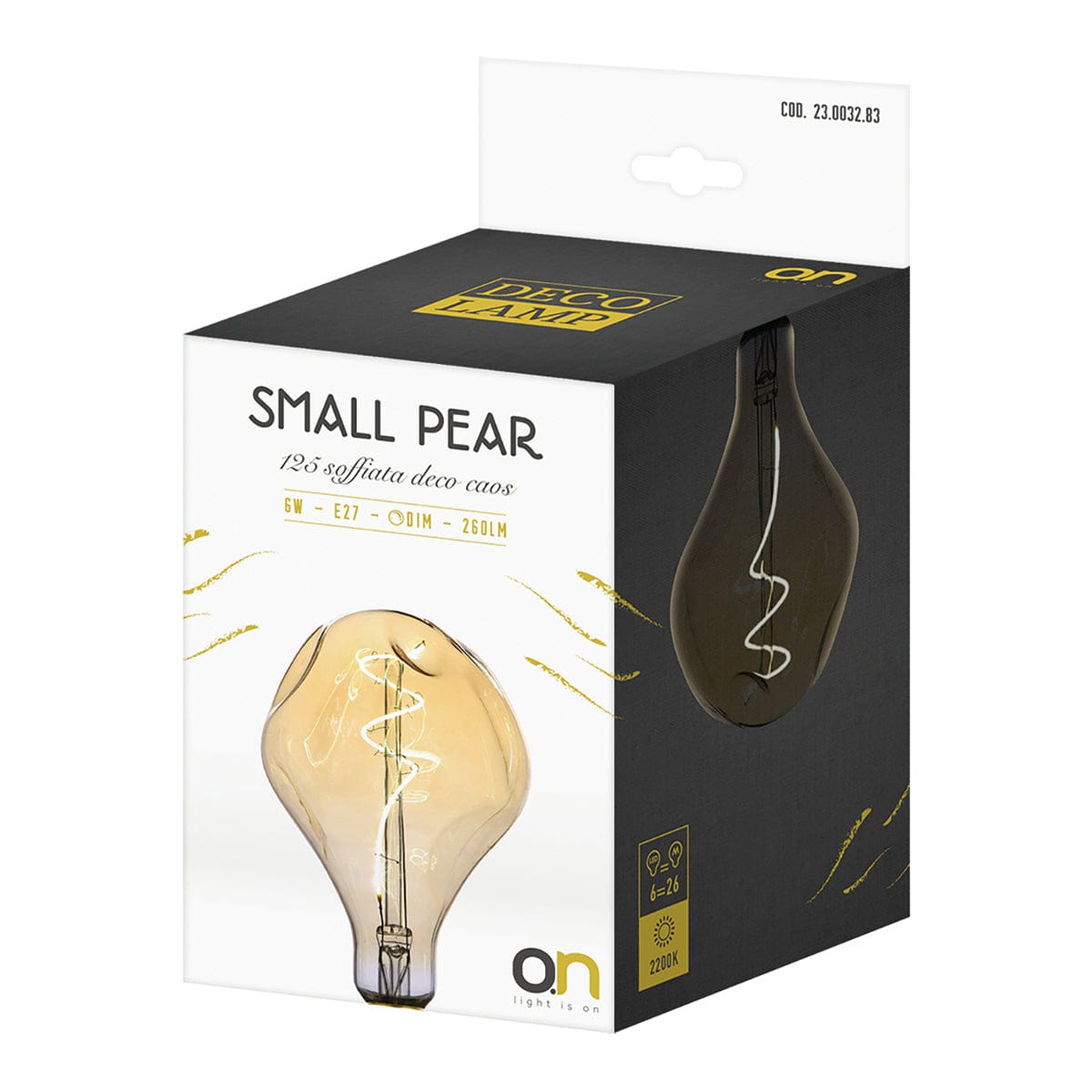 AMBER PEAR DECORATIVE BULB E27=6W WARM LIGHT DIMMABLE