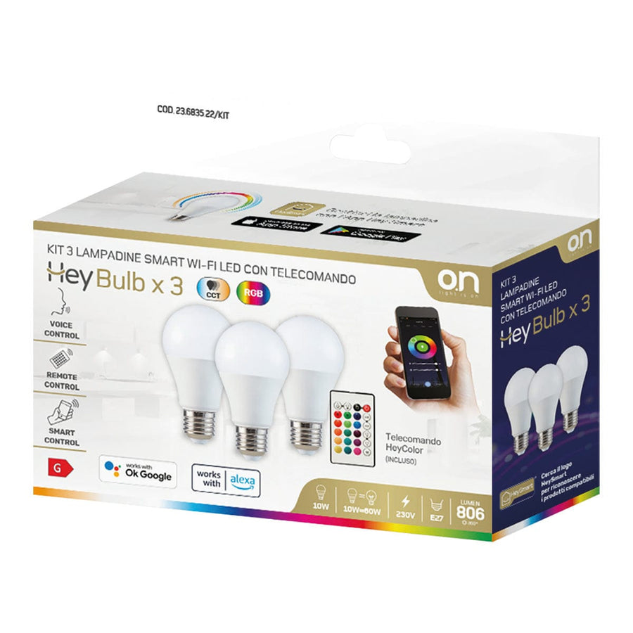 3 LED BULBS SMART FROSTED DROP E27=50W 800LM RGB CCT