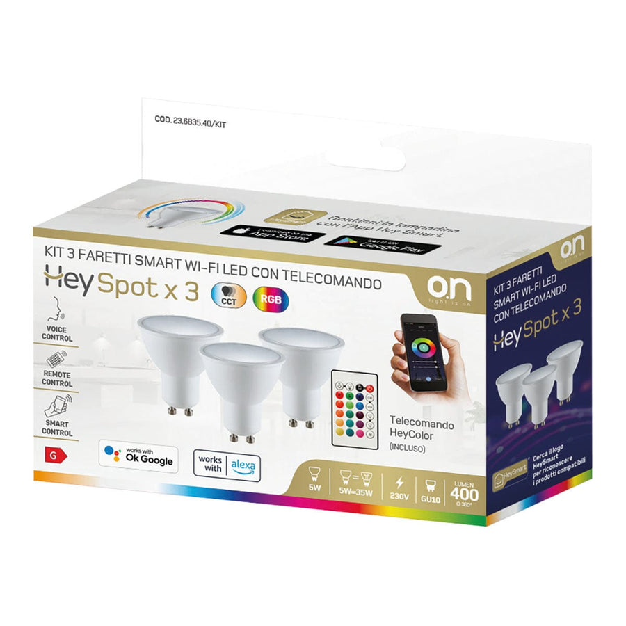 3 LED BULBS SMART GU10=35W 400 LM RGB CCT
