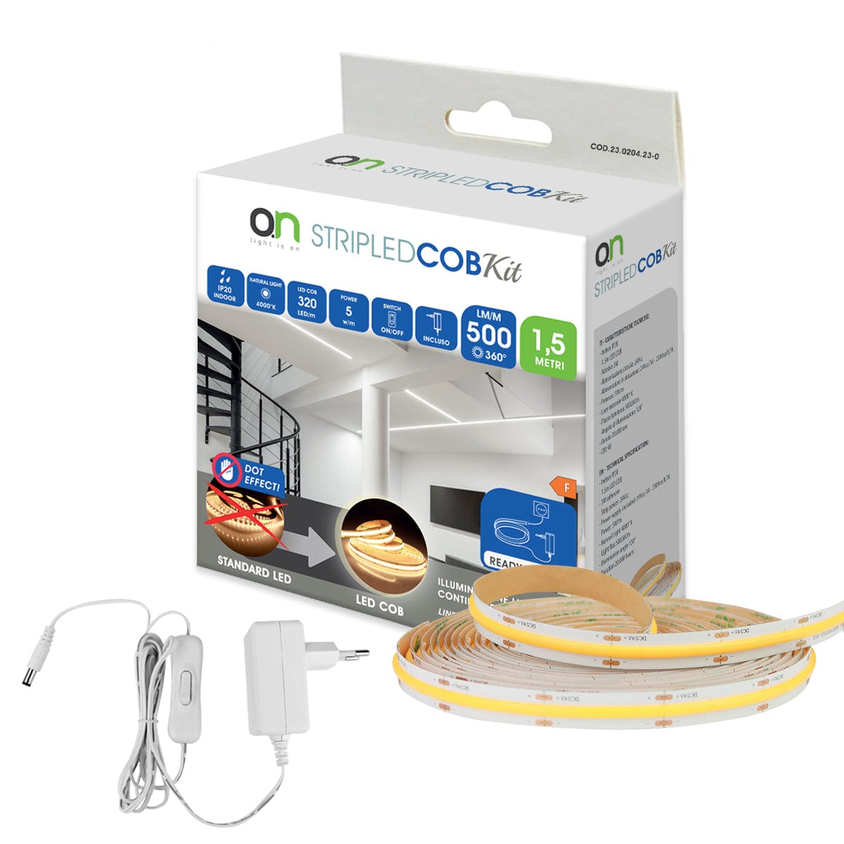 Bricocenter KIT STRISCIA LED LUCE CONTINUA 1,5MT LED 5W LUCE NATURALE