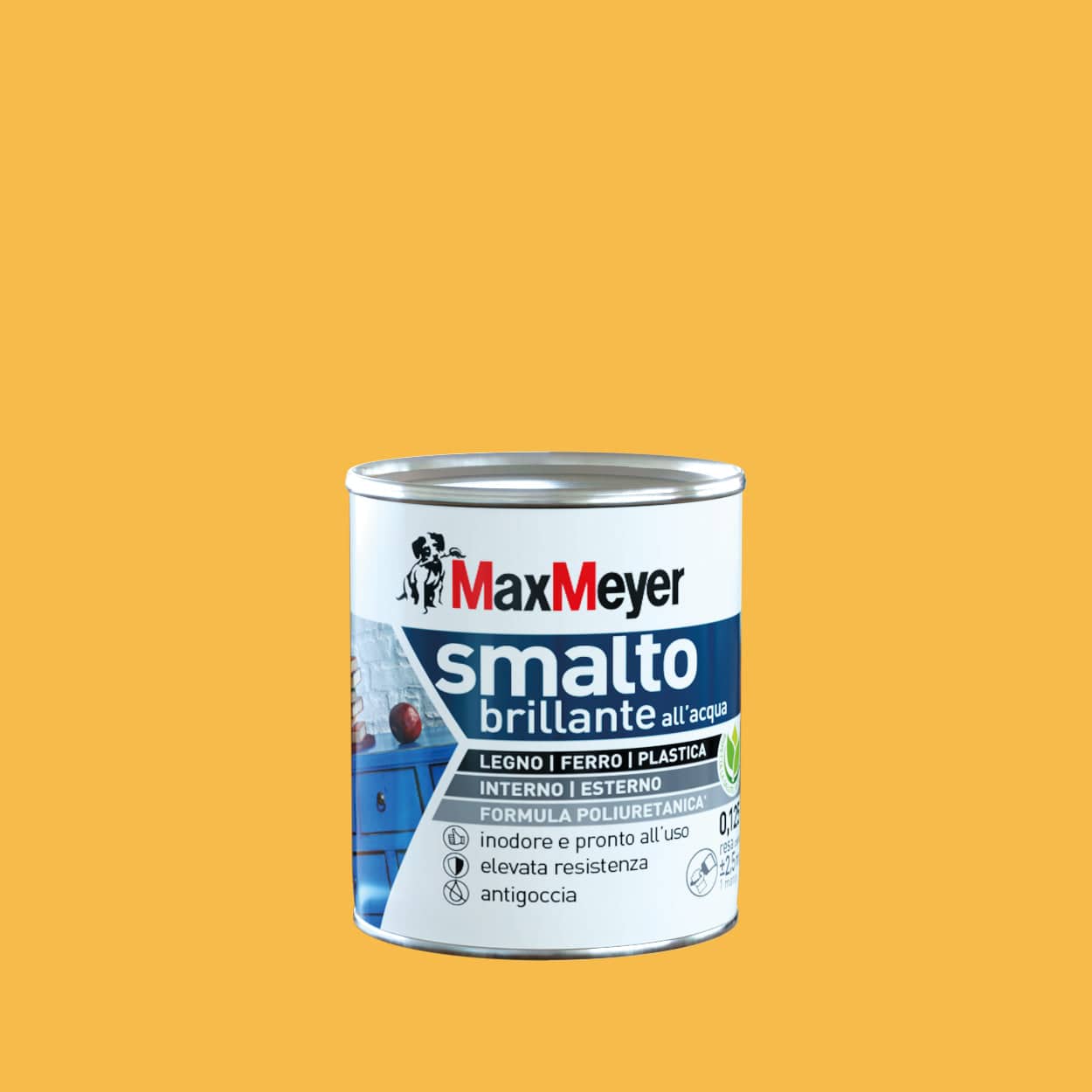 Bricocenter SUMMER YELLOW POLYURETHANE WATER ENAMEL 125 ML