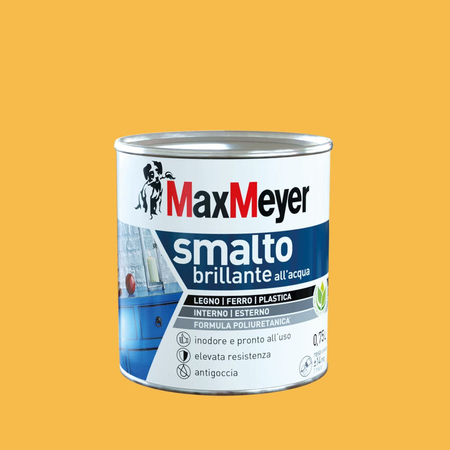 Bricocenter POLYURETHANE WATER-BASED ENAMEL BRIGHT SUMMER YELLOW 750 ML