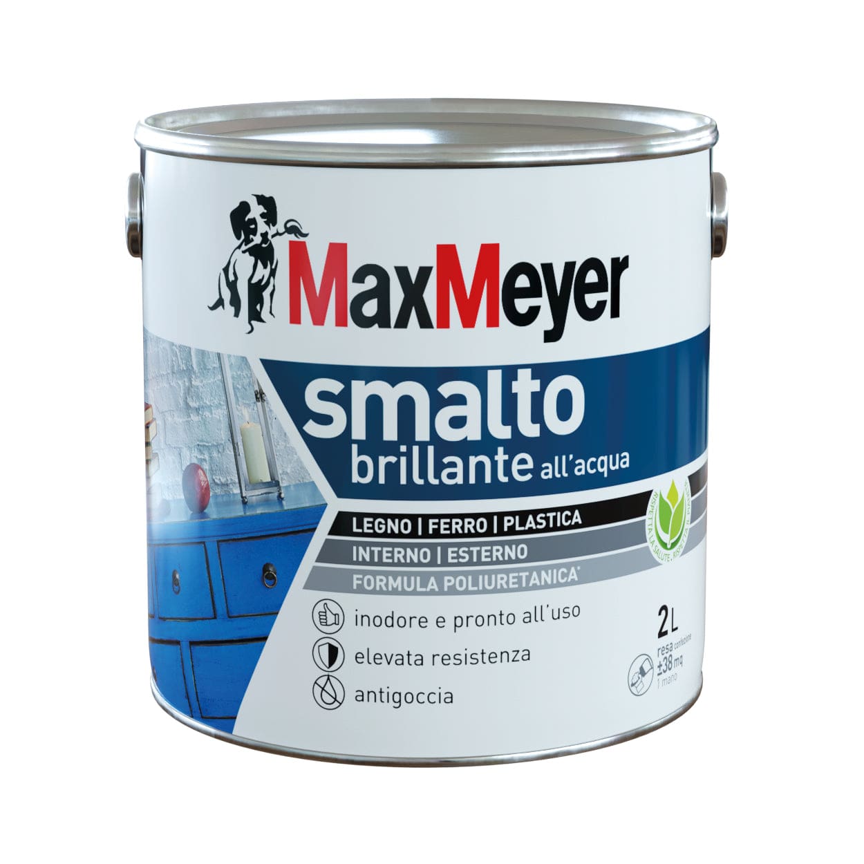 BRILLIANT WHITE POLYURETHANE WATERBORNE ENAMEL 2 L