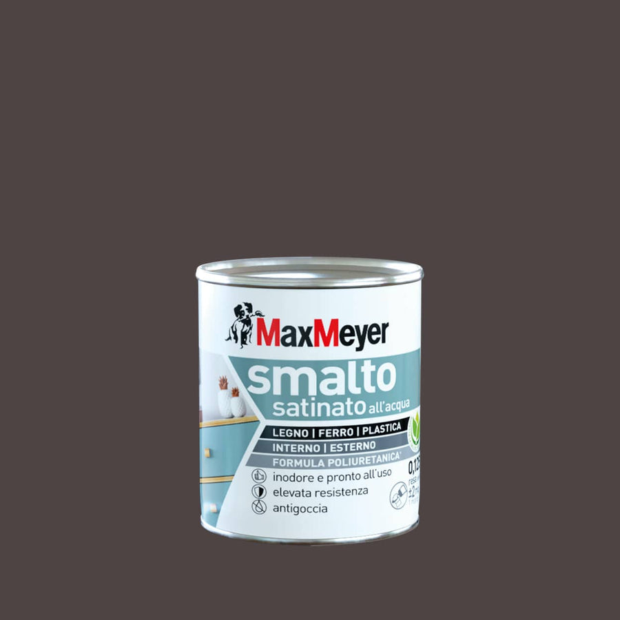 Bricocenter BROWN SATIN POLYURETHANE WATER-BASED ENAMEL 125 ML