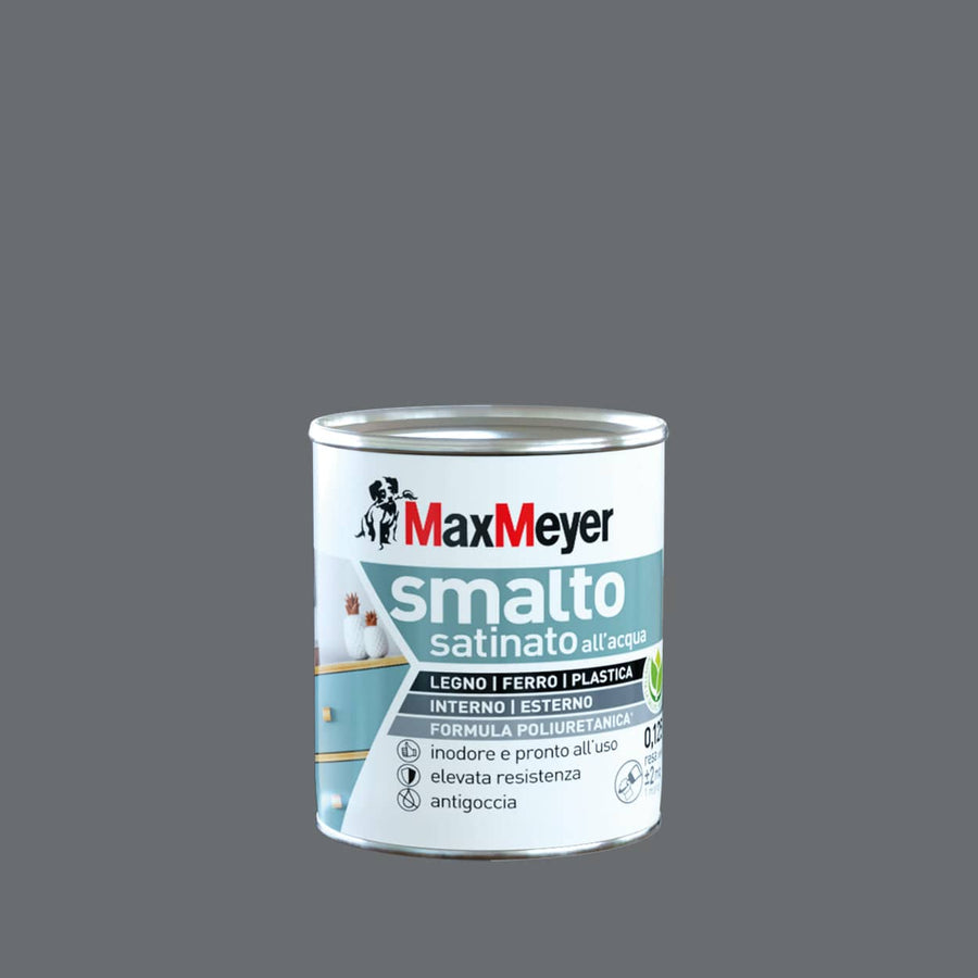 Bricocenter SMOKY GREY SATIN POLYURETHANE WATER ENAMEL 125 ML