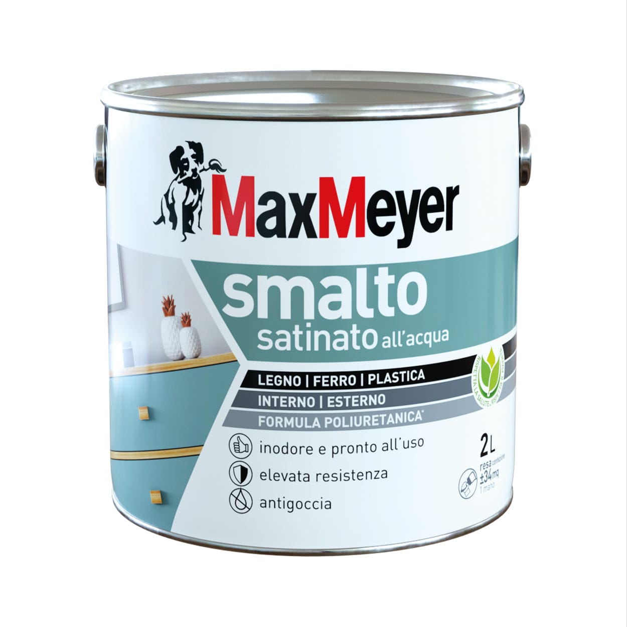 Bricocenter BROWN SATIN POLYURETHANE WATERBORNE ENAMEL 2 L