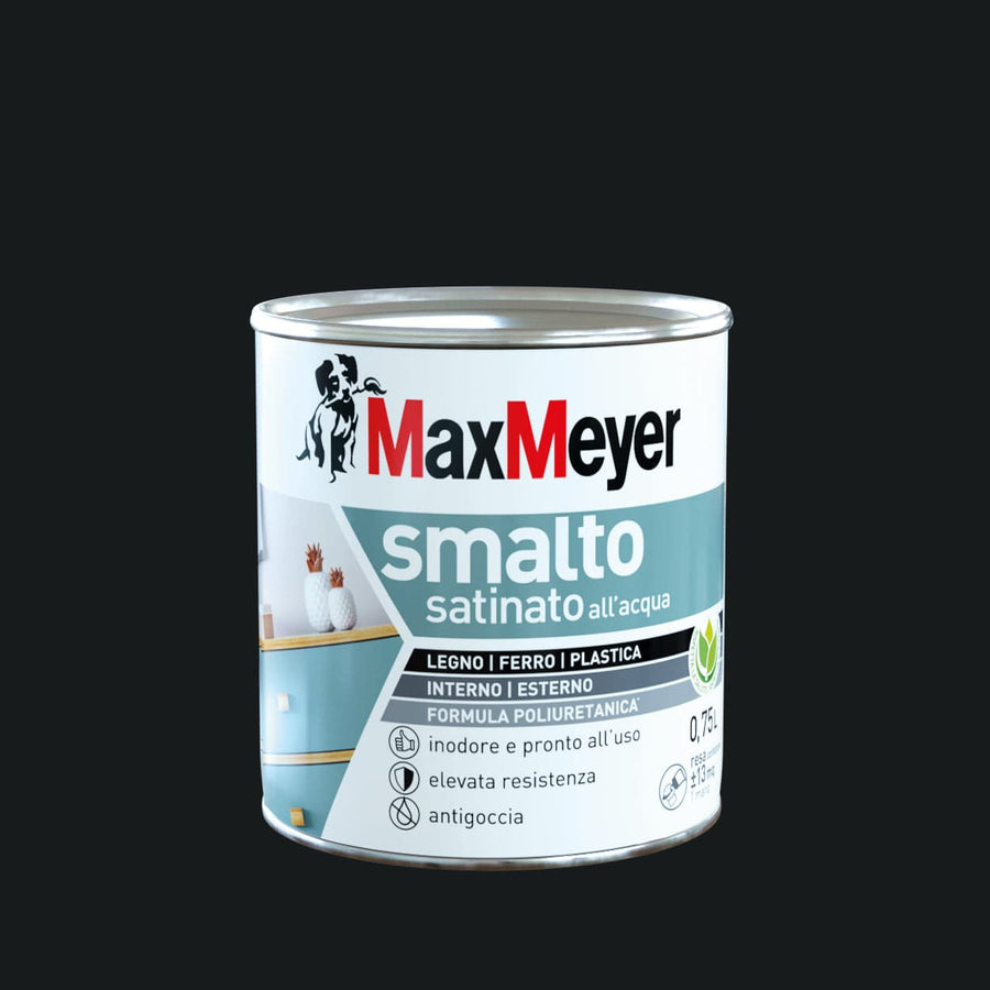 Bricocenter BLACK SATIN POLYURETHANE WATER-BASED ENAMEL 750 ML
