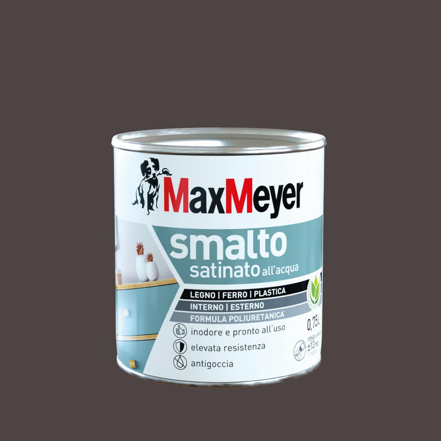 Bricocenter BROWN SATIN POLYURETHANE WATER-BASED ENAMEL 750 ML