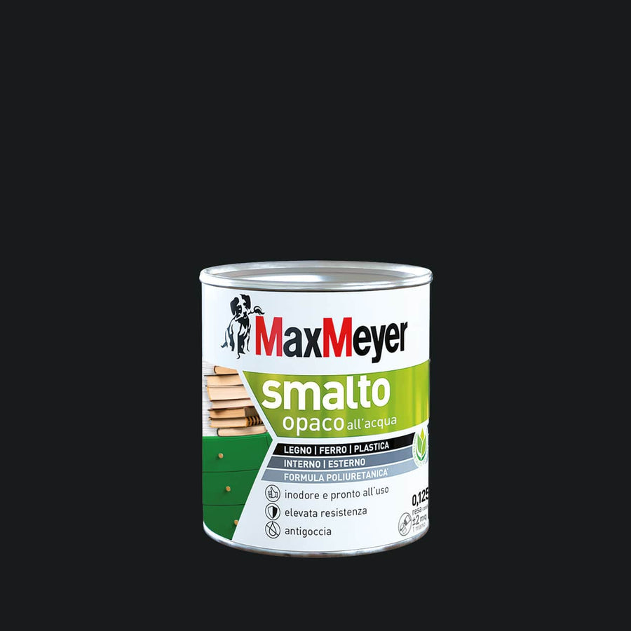 Bricocenter POLYURETHANE WATER-BASED MATT BLACK ENAMEL 125 ML