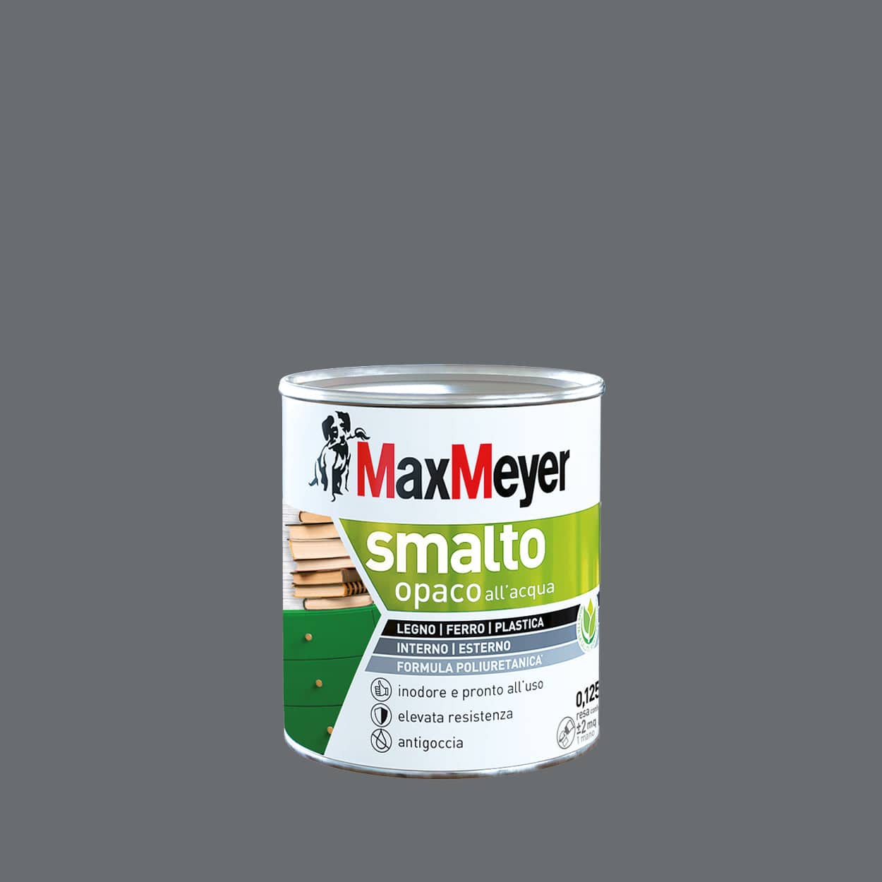 Bricocenter SMOKE GREY POLYURETHANE WATER-BASED MATT ENAMEL 125 ML