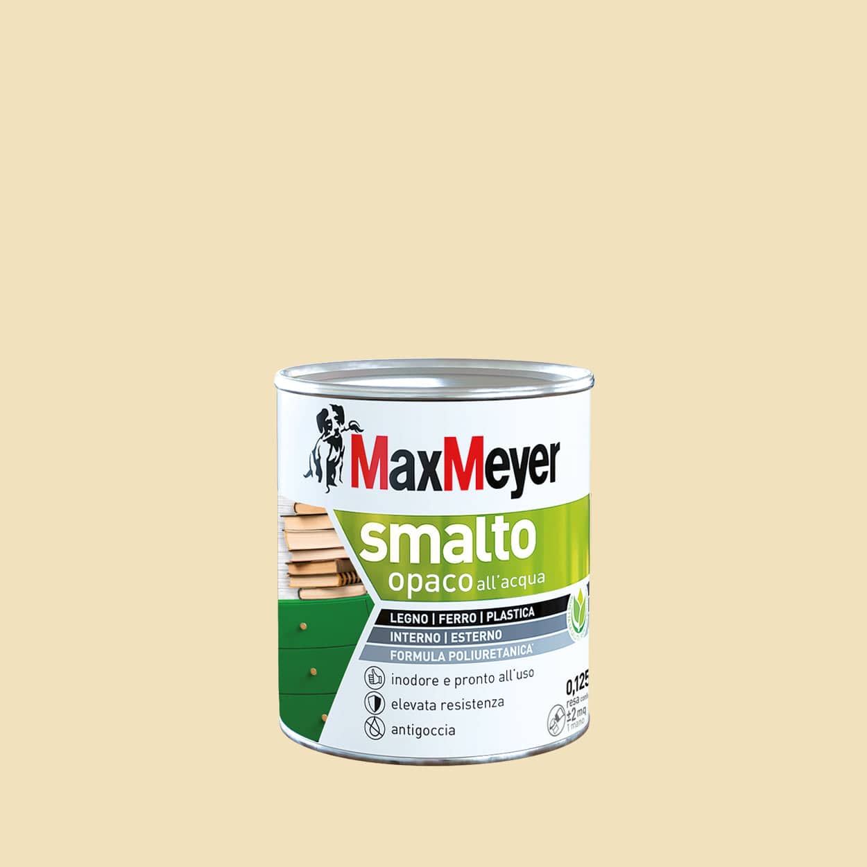 Bricocenter POLYURETHANE WATER-BASED ENAMEL CREAM WHITE MATT 125 ML