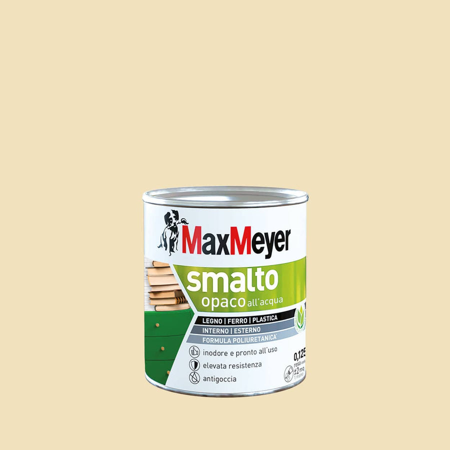 Bricocenter POLYURETHANE WATER-BASED ENAMEL CREAM WHITE MATT 125 ML