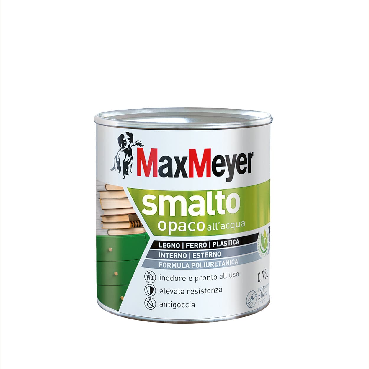 Bricocenter POLYURETHANE WATER-BASED ENAMEL CREAM-WHITE MATT 750 ML
