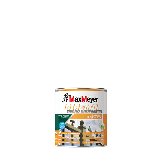 Moss-green satin-finish water-based anti-rust enamel r6005, 750ml