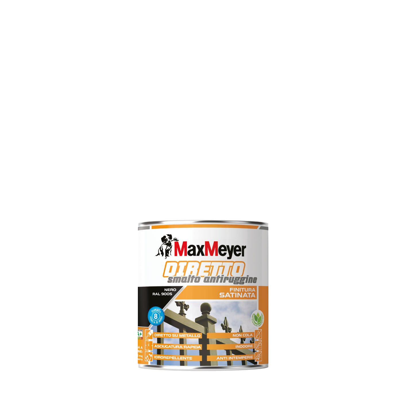 Rust-proof water-based enamel, satin black, R9005, 750ml