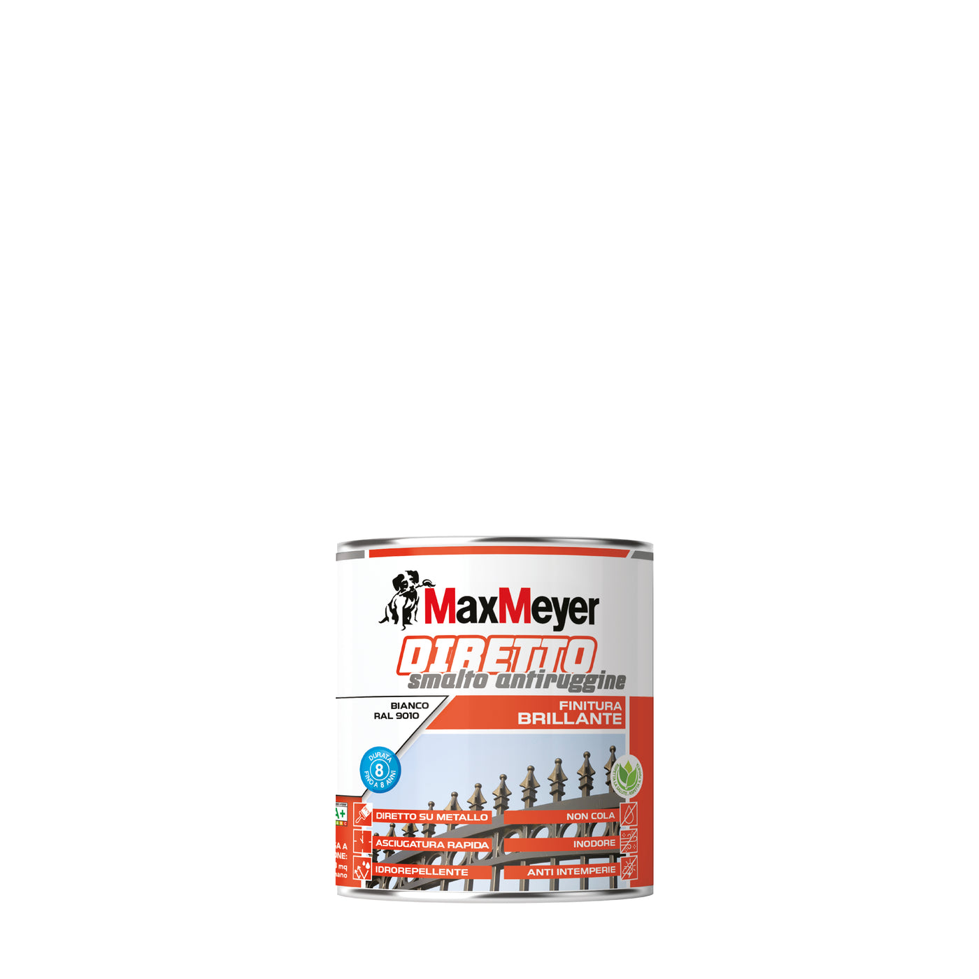 Glossy pearl white water-based anti-rust enamel R1013, 750ml