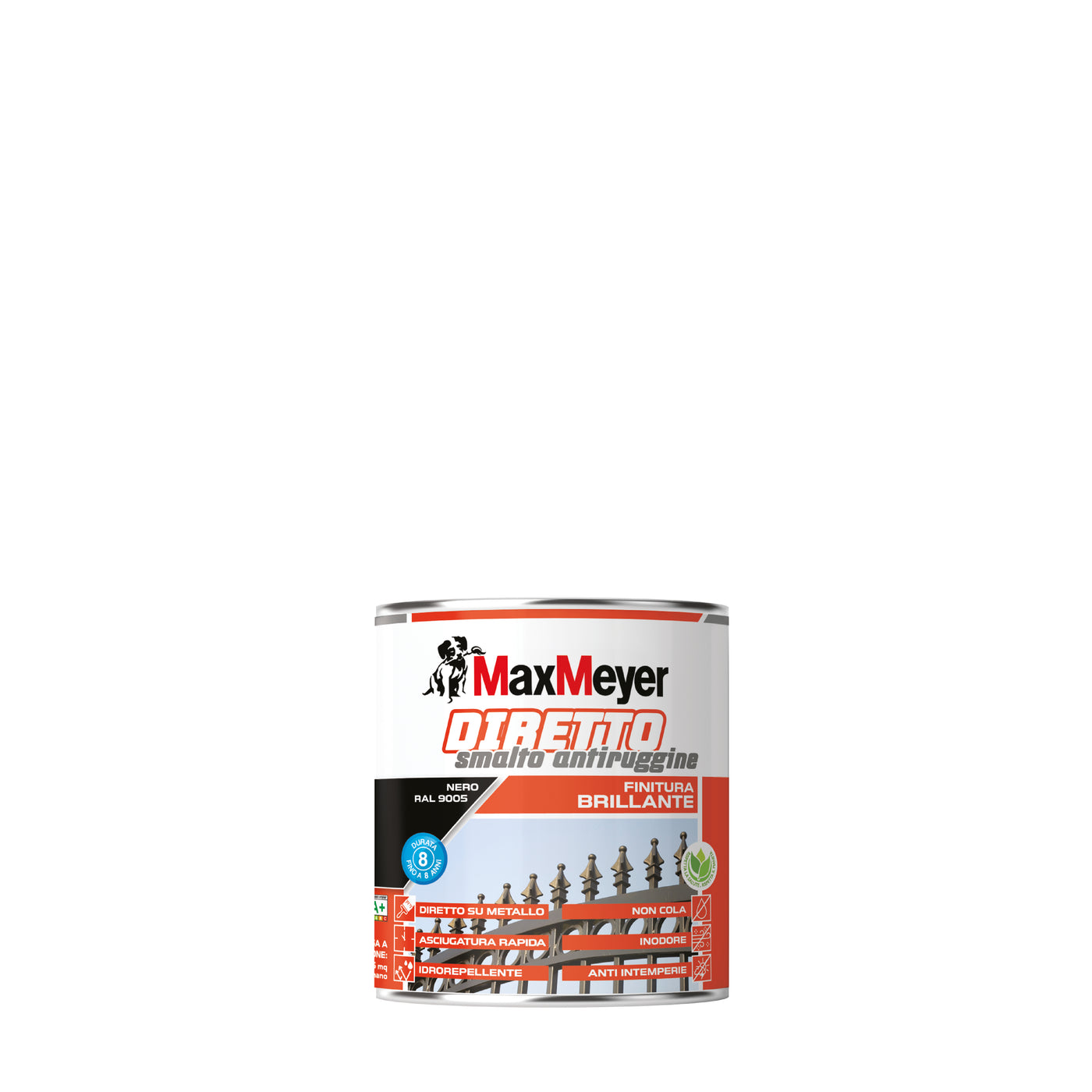 Glossy black water-based anti-rust enamel R9005, 750ml