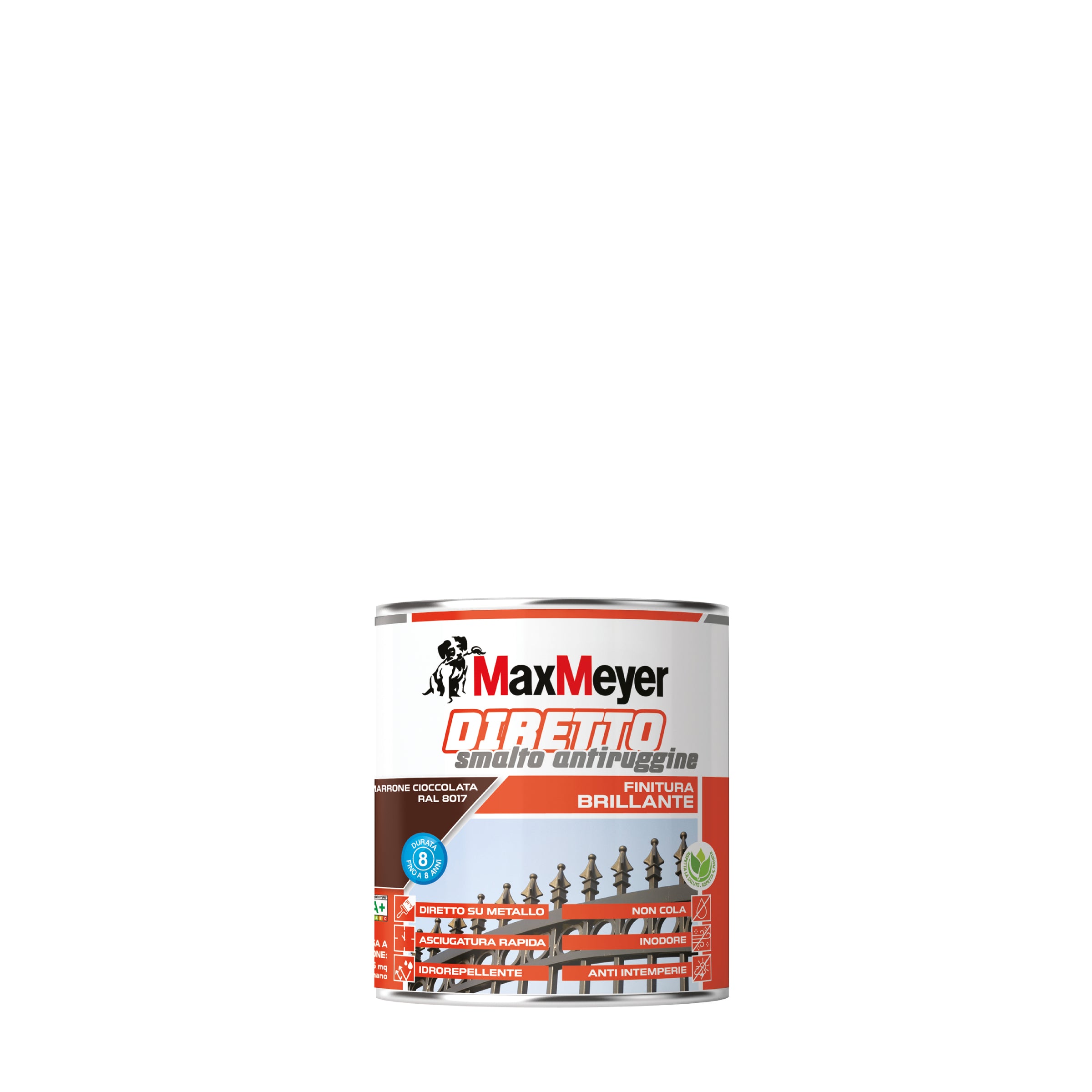 Glossy chocolate brown water-based anti-rust enamel R8017, 750ml