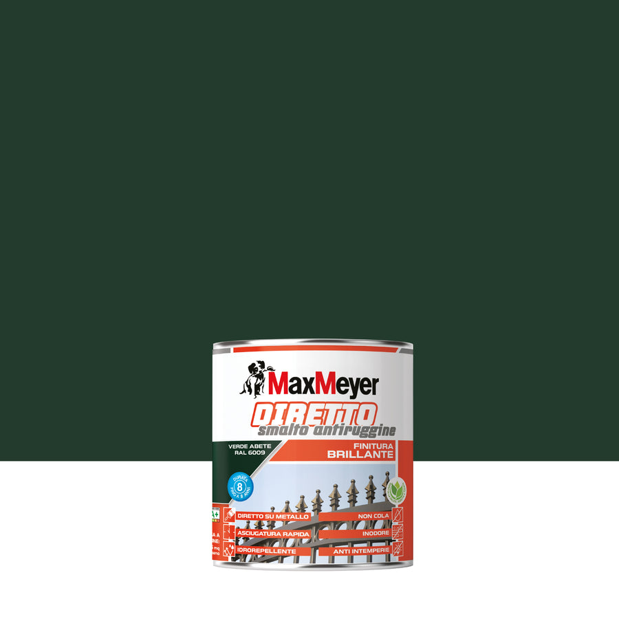Smalto acqua antiruggine verde abete brillante r6009 mm 750ml