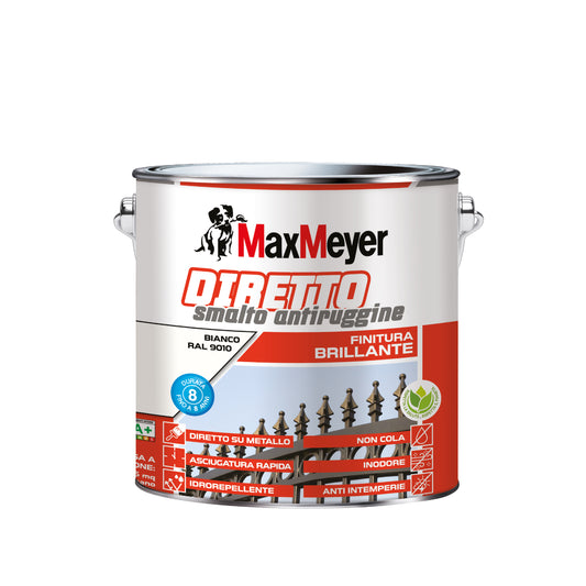 Glossy white anti-rust water-based enamel R9010, 2 litres