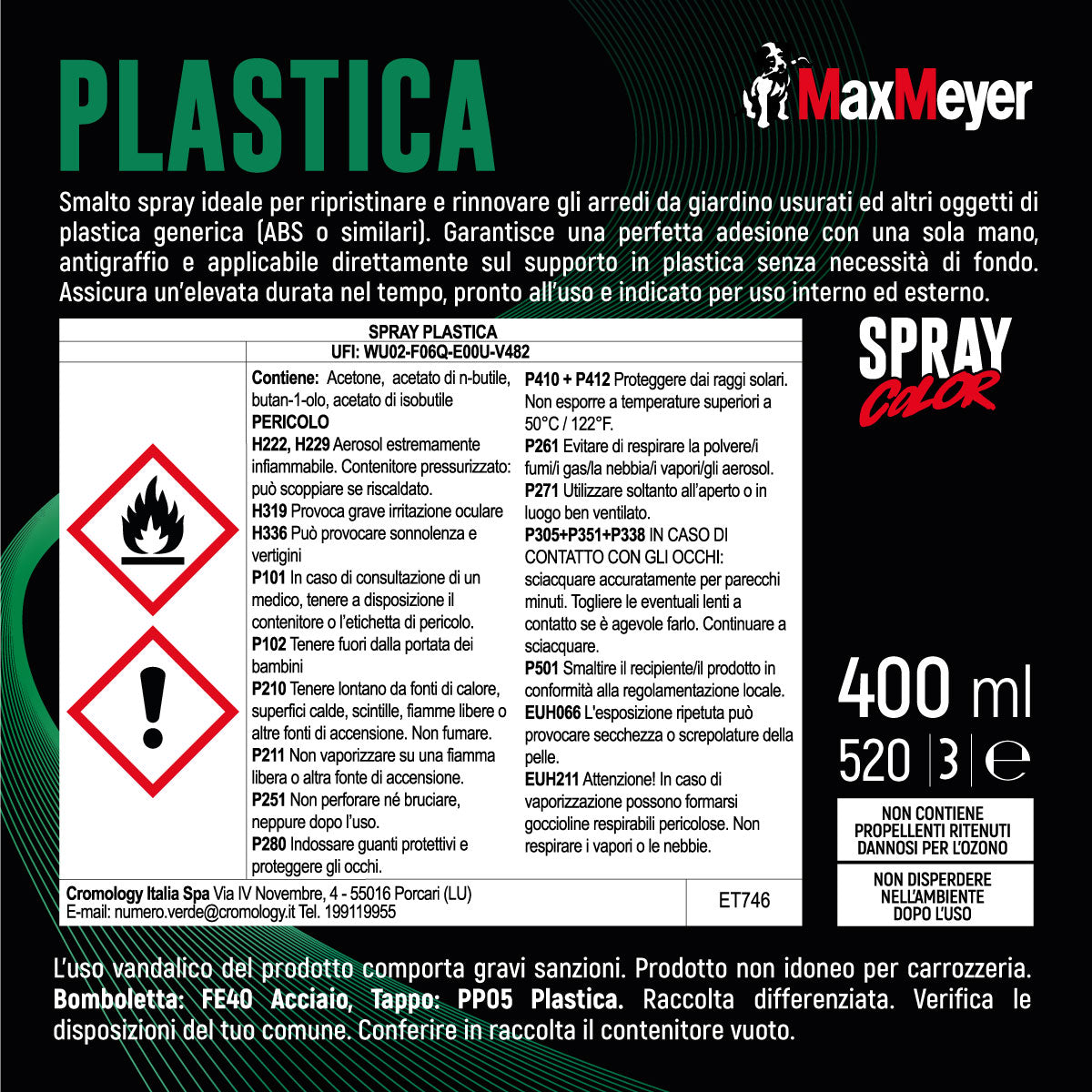 BLACK PLASTIC SPRAY R9005 400ML