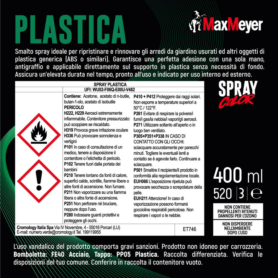 BLACK PLASTIC SPRAY R9005 400ML