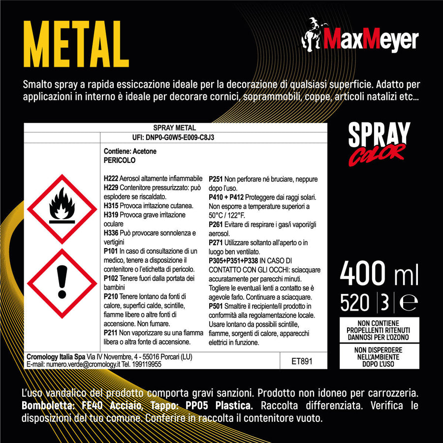 Spray metal cromato oro 400ml