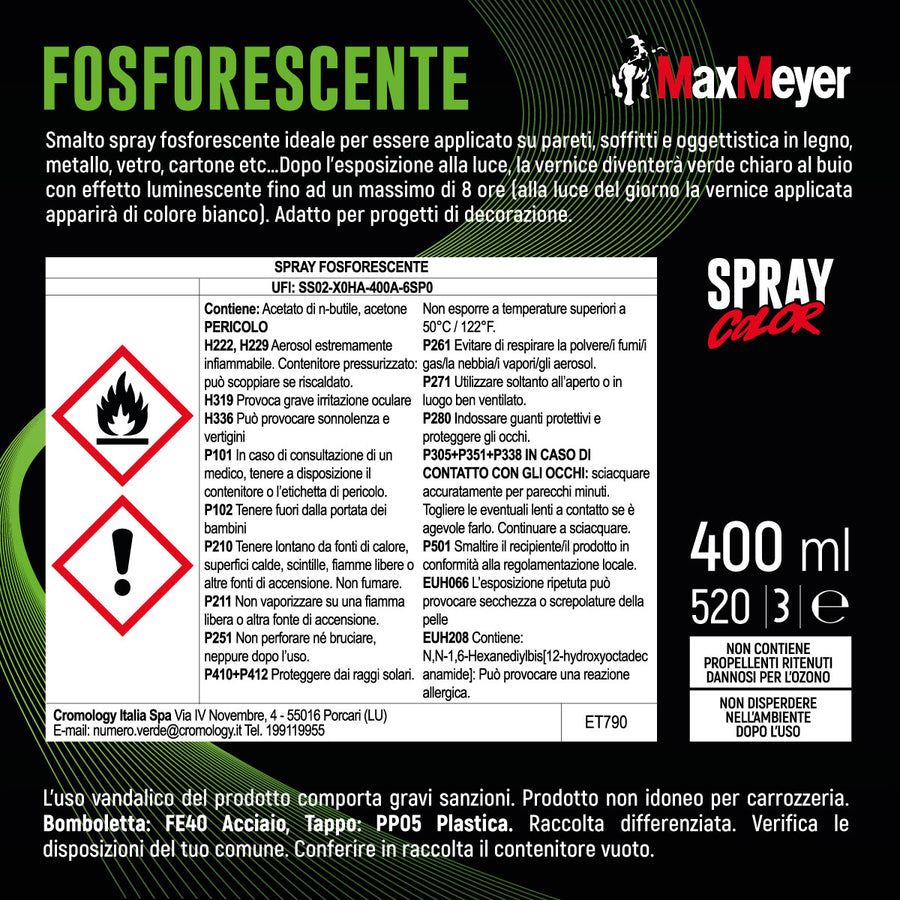 GREEN PHOSPHORESCENT SPRAY 400ML