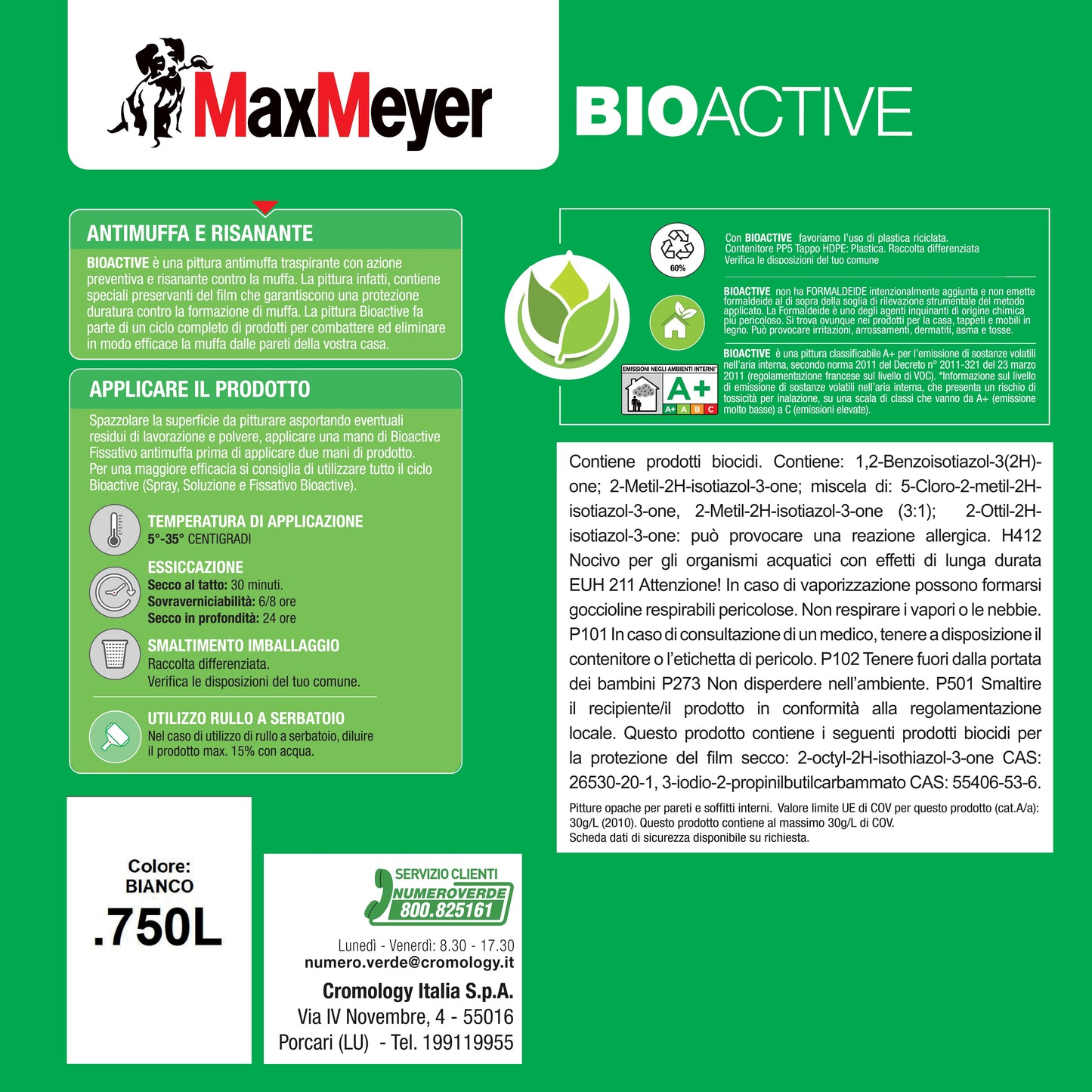 BIOACTIVE ANTI-MOLD WHITE PAINT A+ 750ML