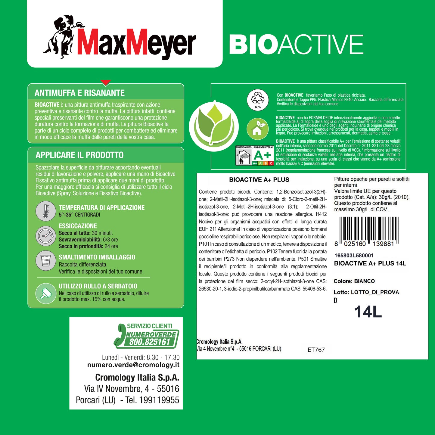 BIOACTIVE ANTI-MOLD WHITE PAINT A+ 14LT