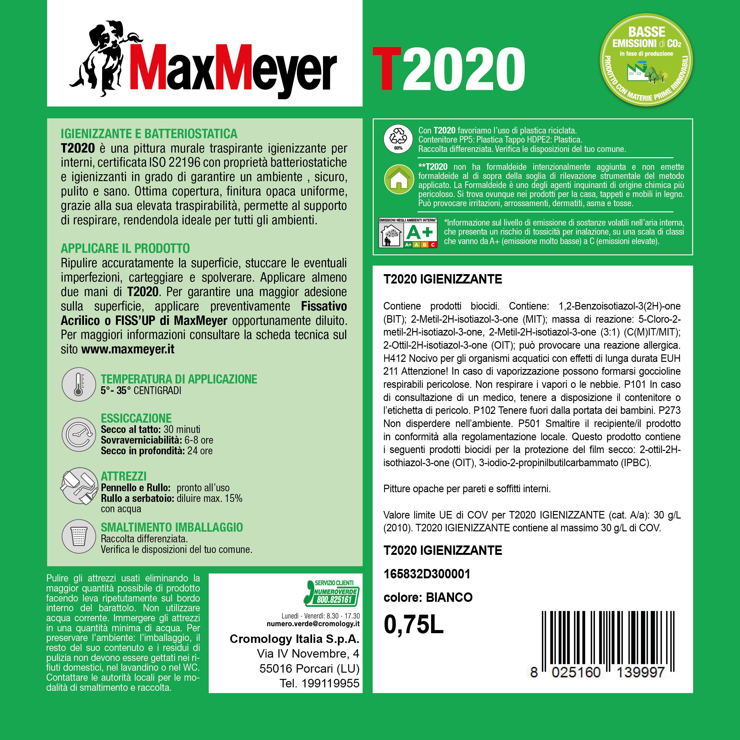 T2020 BMB 750ml breathable, sanitising white paint