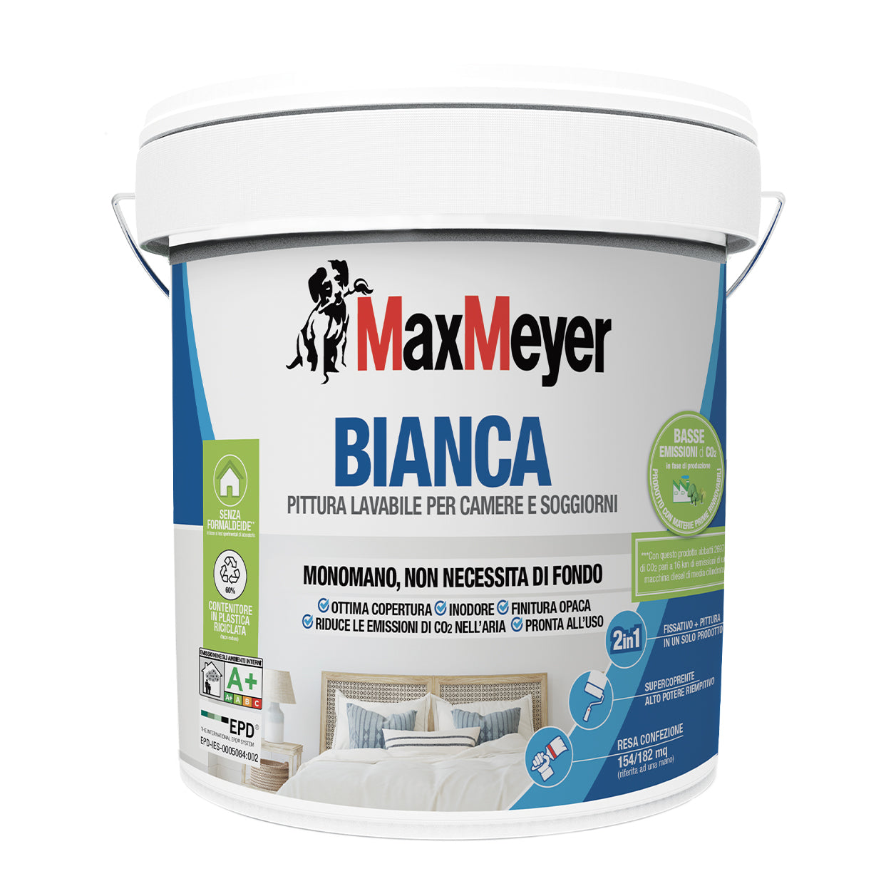 La Bianca BMB one-coat washable white paint, 14 litres