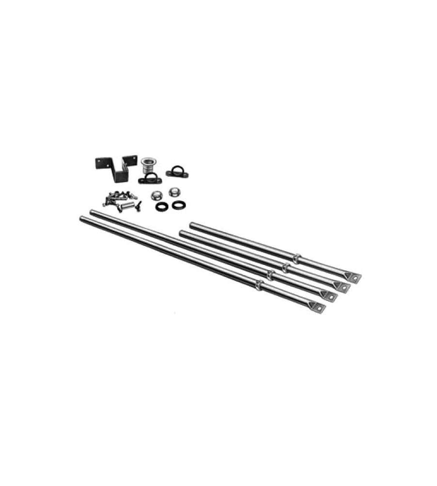 SET OF GALVANISED TELESCOPIC RODS WITH ACCESSORIES