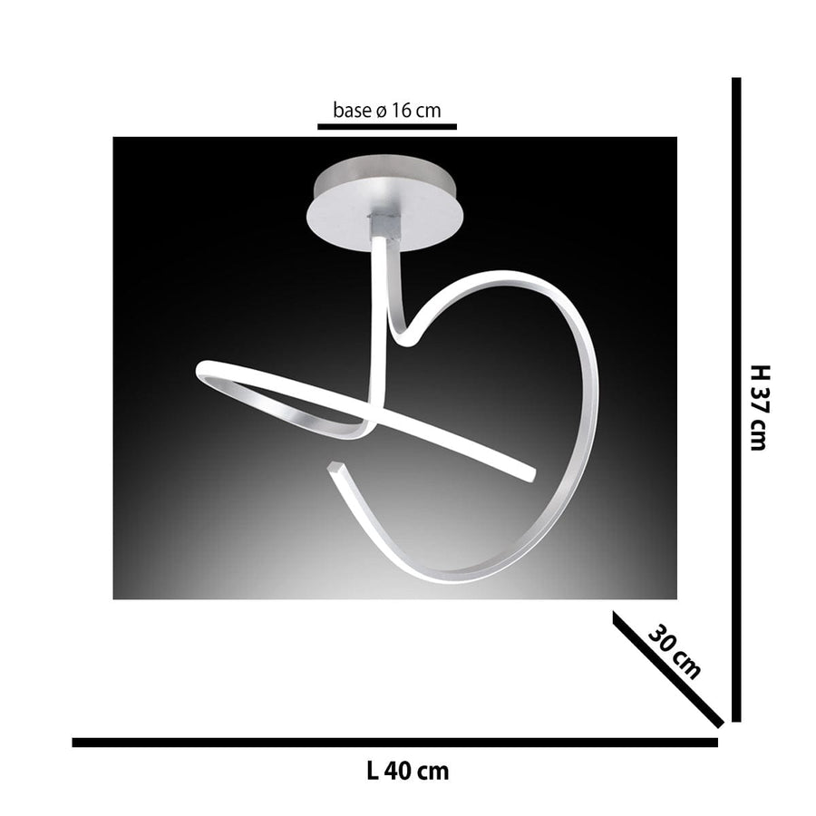 Bricocenter KILEY ALUMINIUM CEILING LAMP SILVER D40 CM LED 39W NATURAL LIGHT