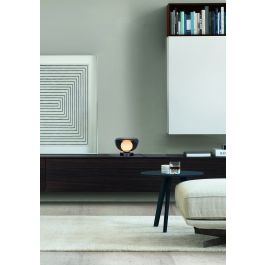 BLACK GLASS MARINA TABLE LAMP G9=12W