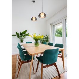 BLACK GLASS MARINA CHANDELIER D25 CM G9=12W