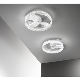 CEILING LIGHT WITH FAN NASHI WHITE D50 CM LED 28W CCT WITH REMOTE CONTROL