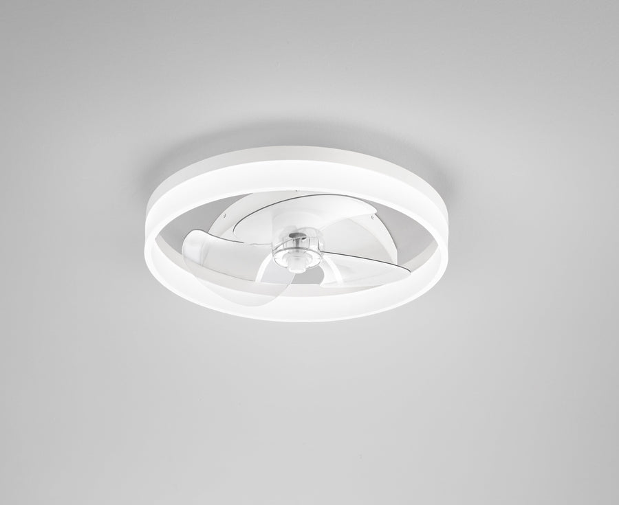 Bricocenter ESPERO CEILING LIGHT WITH FAN WHITE D50 CM LED 28W CCT WITH REMOTE CONTROL