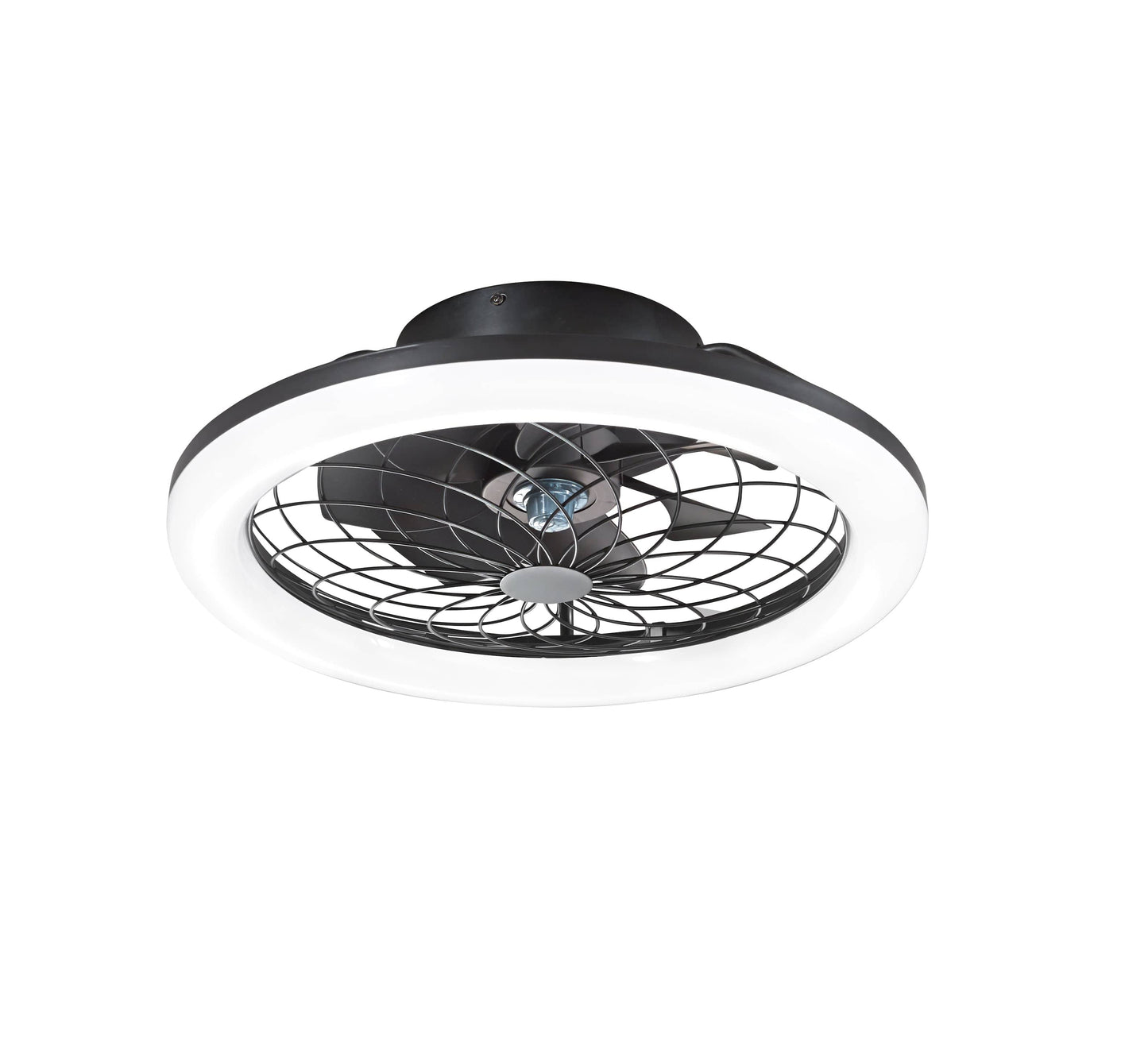 Bricocenter PLAFONIERA CON VENTILATORE ETESIA NERO D49 CM LED 30W CCT CON TELECOMANDO