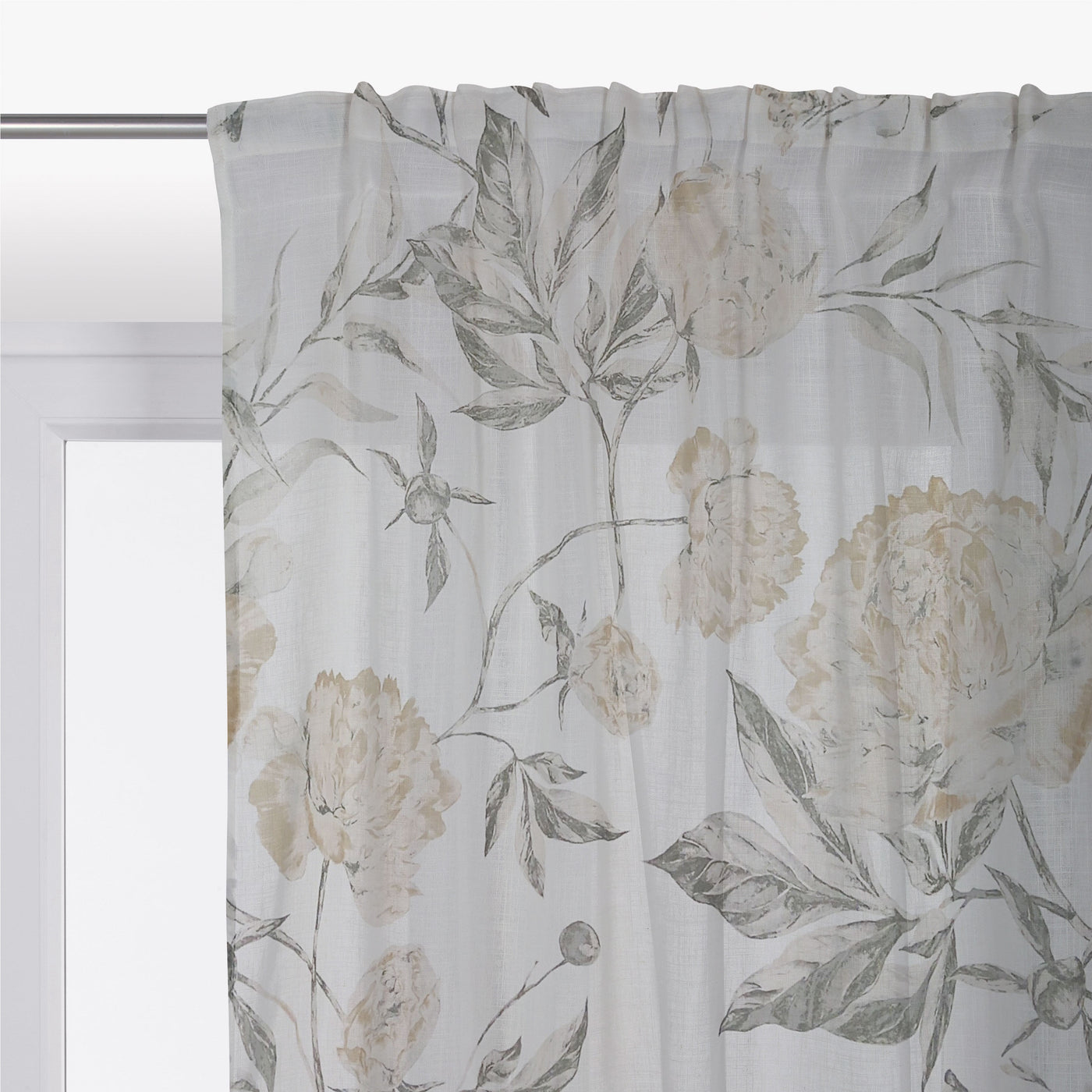 BEIGE AND GREY CHIMERA FILTER CURTAIN 140X290CM WITH CONCEALED HANGING LOOP