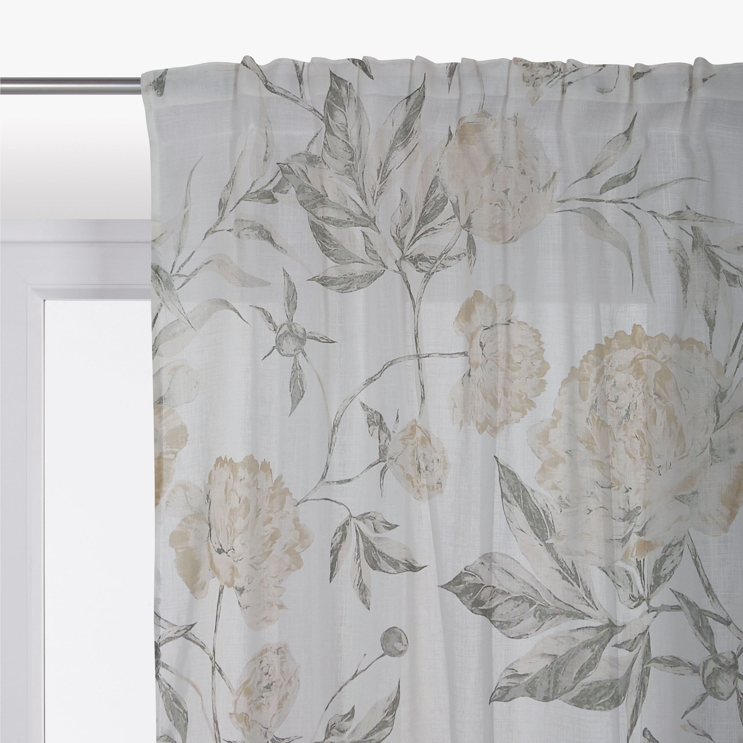 BEIGE AND GREY CHIMERA FILTER CURTAIN 140X290CM WITH CONCEALED HANGING LOOP