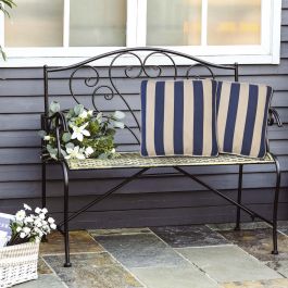 FUTON DRALON CUSHION 60x60 RIGA WHITE AND BLUE