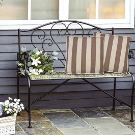 DRALON FUTON CUSHION 60X60 WHITE AND BROWN ROW