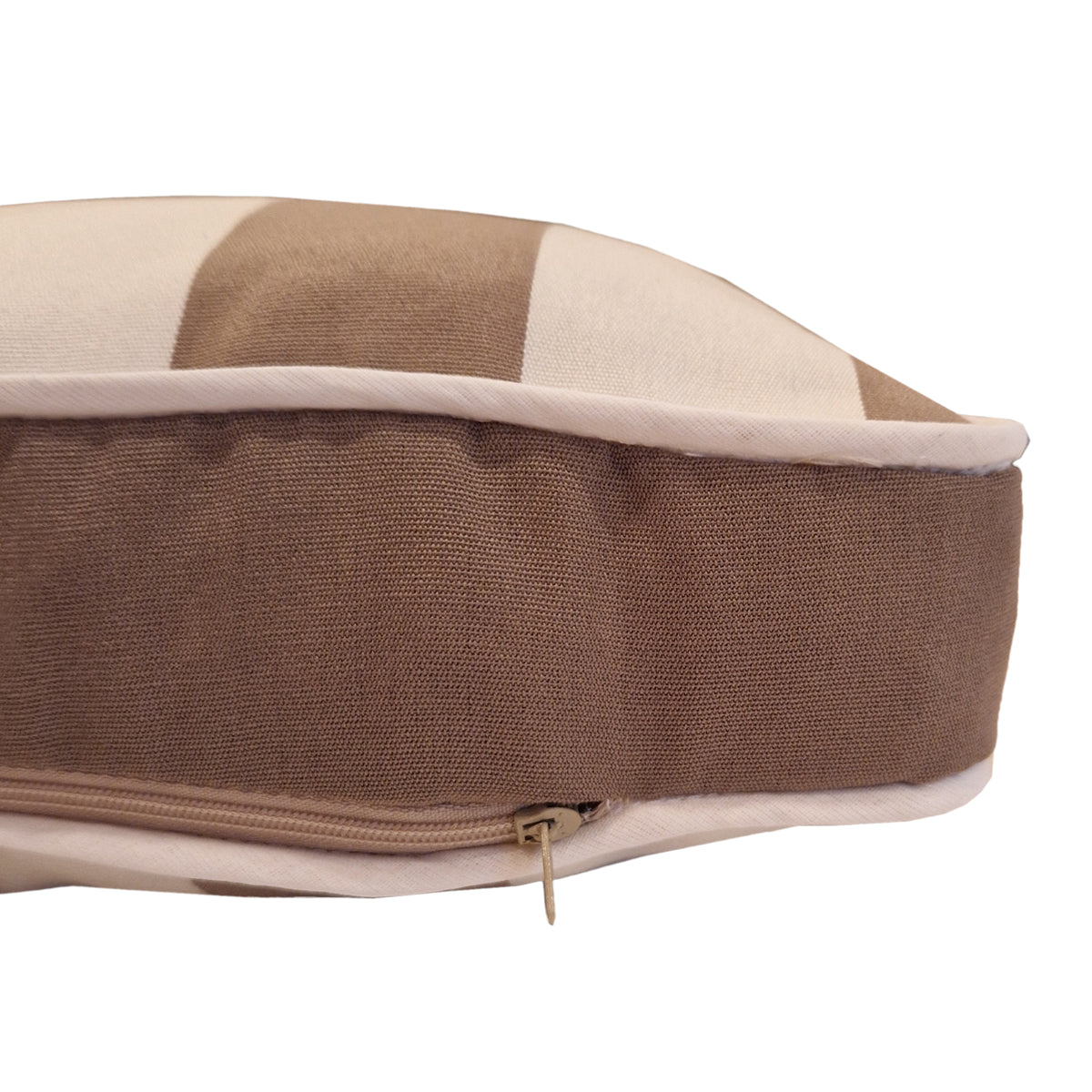 DRALON FUTON CUSHION 60X60 WHITE AND BROWN ROW