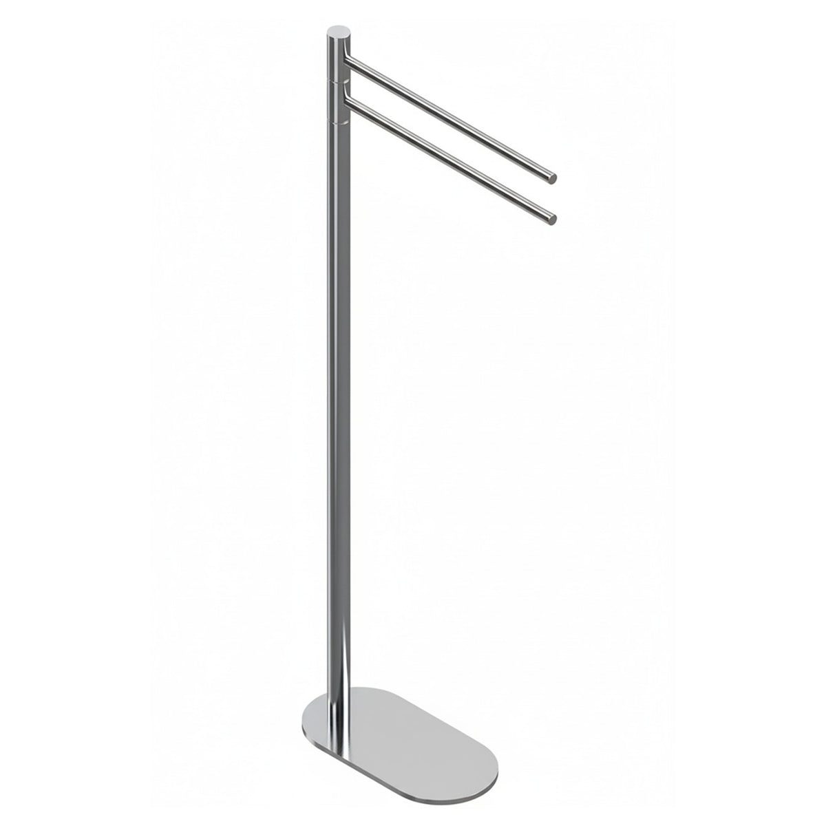 Smart bathroom floor-standing towel rail, chrome, 2 arms