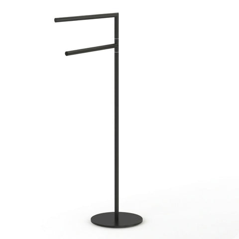 Piantana bagno line portasalviette nero 2 bracci
