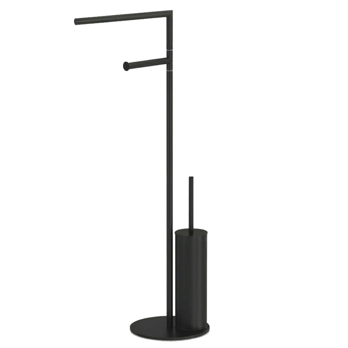 Piantana bagno line porta rotolo scopino, savietta bidet nero